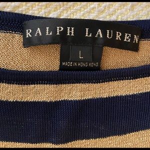 Ralph Lauren Blue and Gold Knit Top